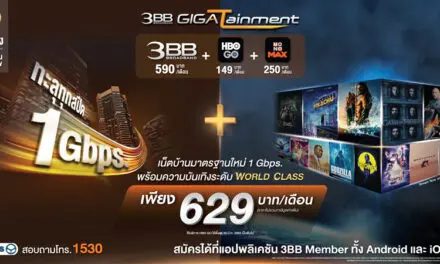 “3BB” จัดเน็ตบ้านมาตรฐานใหม่ 1 Gbps. รองรับ Work From Home  พร้อมเสริฟความบันเทิงระดับโลกจาก “HBO GO” และ “MONOMAX”  สำหรับทุกคนในครอบครัว