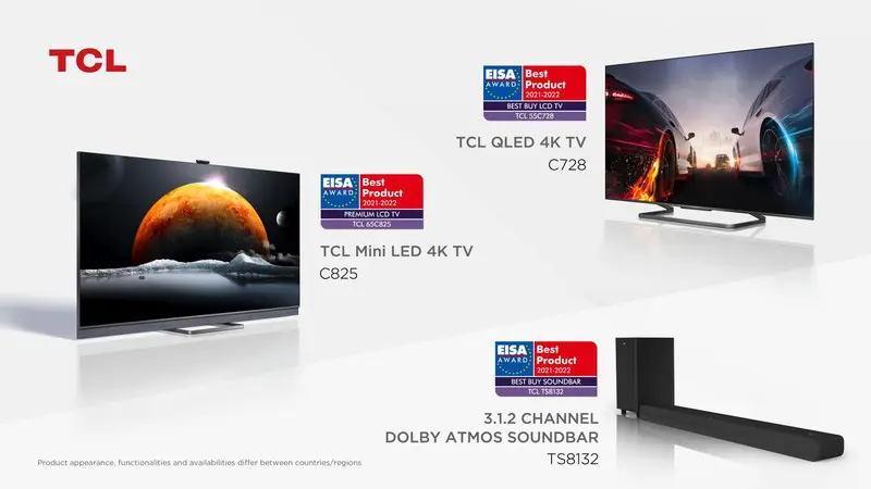 TCL ชนะ 3 รางวัล EISA Awards ประจำปี 2021-2022  รวมถึงรางวัล Premium LCD TV Award