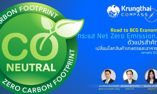 กรุงไทยแนะธุรกิจเกษตรและอาหารเร่งปรับตัวรับเทรนด์ Net Zero Emission-คาดต้องใช้เม็ดเงินลงทุนเพิ่ม 7 แสนล้านบาท สร้างหนทางรอดในยุค BCG Economy