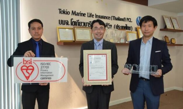 โตเกียวมารีนประกันชีวิตได้รับมาตรฐาน ISO/IEC 27701:2019