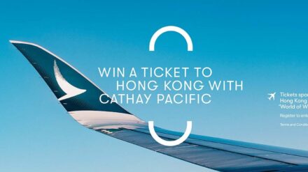 แคมเปญ “World of Winners” แจกตั๋วเครื่องบินไป-กลับ ‘ฮ่องกง’ เริ่มด้วยตั๋ว Cathay Pacific 17,400 ใบ สำหรับประเทศไทย!  จากทั้งหมด 80,000 ใบ สำหรับภูมิภาคเอเชียตะวันออกเฉียงใต้