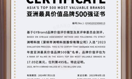 “ยูนิลูมิน” ติดอันดับ 500 แบรนด์ที่มีมูลค่ามากที่สุดในเอเชีย