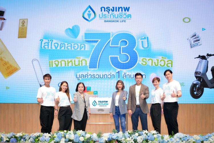 กรุงเทพประกันชีวิต จับรางวัลผู้โชคดี แคมแปญฉลองวาระครบรอบ “ใส่ใจตลอด 73 ปี แจกหนัก 73 รางวัล”